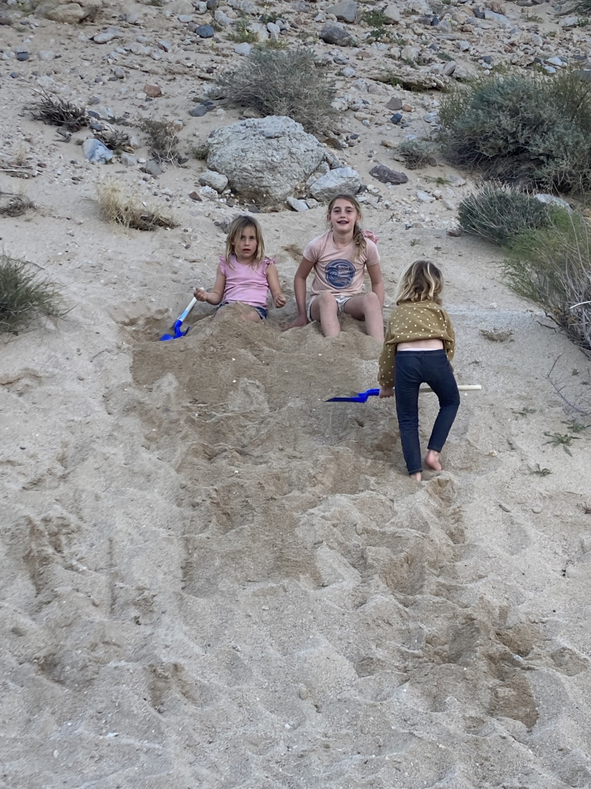 Kids in desert