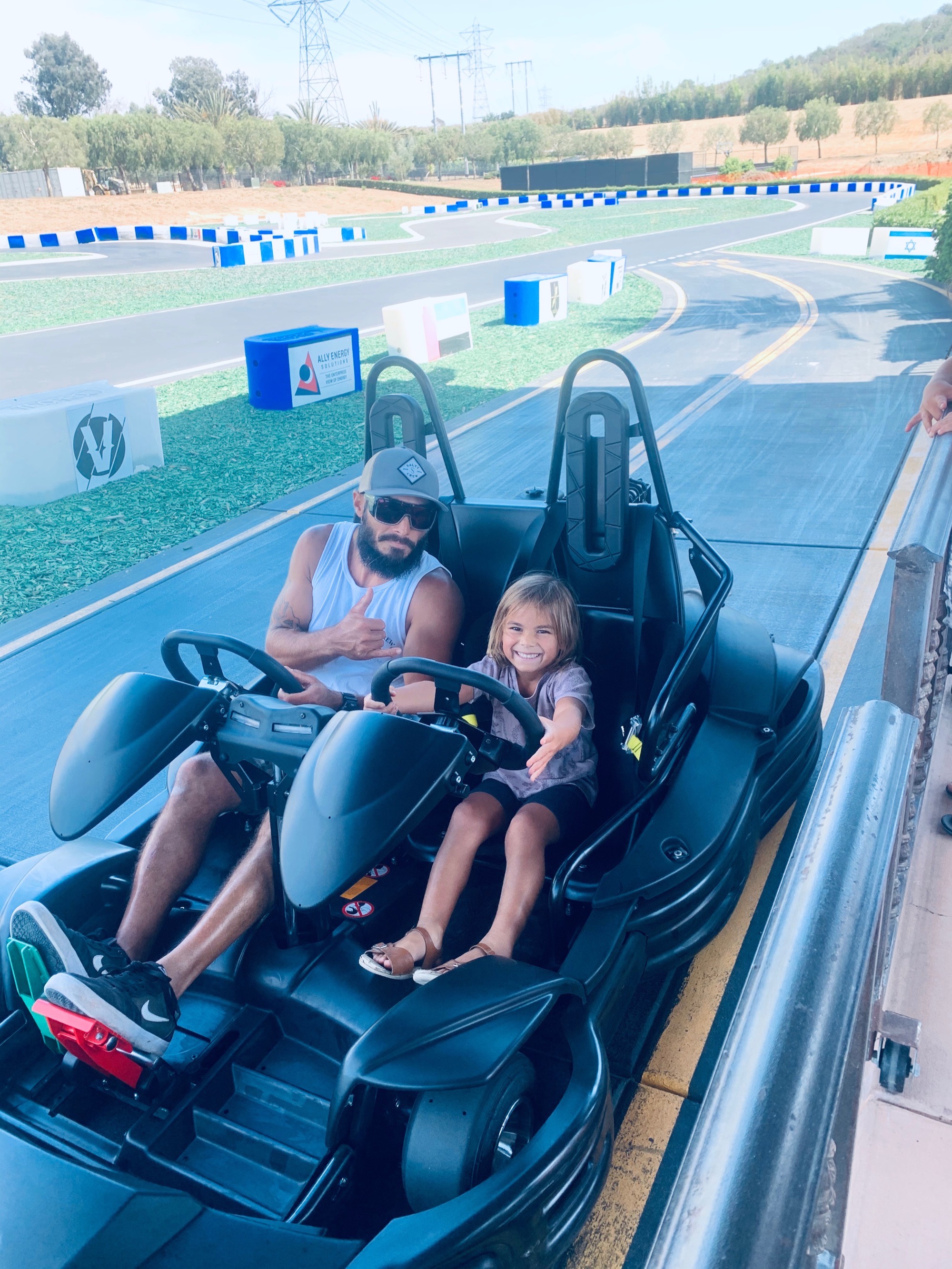 Go kart dad and kid